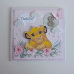 Personalizowana kartka urodzinowa ręcznie robiona Simba Król Lew - Personalizowana kartka urodzinowa ręcznie robiona Simba Król Lew