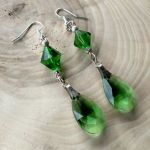 Kolczyki kryształki Swarovski zielone - kolczyki wiszące Swarovski