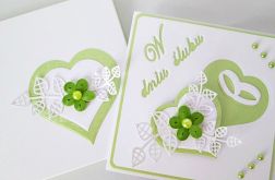 Kartka W DNIU ŚLUBU z serduszkami