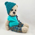 FELEK - szydełkowy miś, personalizacja - 