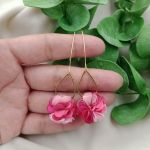 Kolczyki różowe mauve brudny róż antyczny - różowe