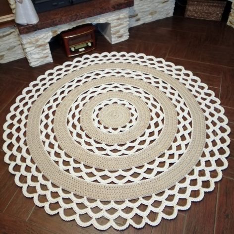 Okrągły dywan szydełkowy 160cm 