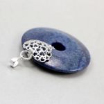 Lapis lazuli z pirytem i srebro - wisior - 