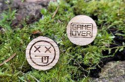 Drewniane spinki do mankietów GAME OVER