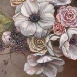 Anemony i Róże, ręcznie malowany, olej - do biura