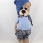 JANEK - szydełkowy miś, personalizowany prezent - 