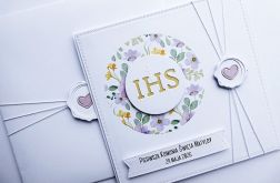 Subtelna kartka na Komunię ręcznie robiona
