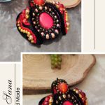 Elegant Handmade Beaded Brooch with Crystals - Estetyczne pudełko – idealne do przechowywania i na prezent.