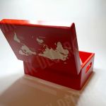 Skrzynia/kufer z wieczkiem czerwony z mapą świata - skrzynia na drobiazgi