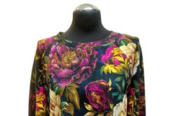 Bluzka damska ciemne kwiaty