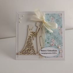 Personalizowana Kartka ręcznie robiona na Ślub handmade I