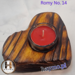 Świecznik drewniany świerk serce SSB miód szelak Romy No. 14 - 