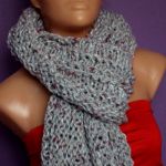 szary w różowe kropki - 