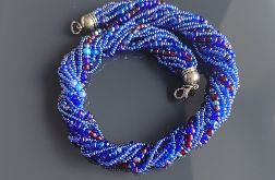 Naszyjnik Krótki Koraliki Niebieskie Mix