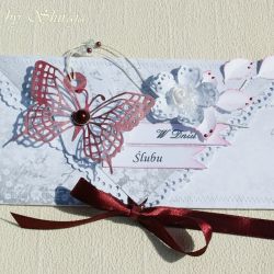 Kopertówka z okazji ślubu- bordowa rapsodia