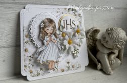 Kartka komunijna z rumiankami