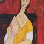 Portret kobiety z wachlarzem - Kobieta z wachlarzem