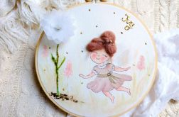 Ręcznie malowany obrazek z aniołkiem