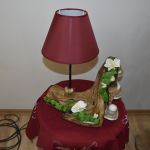 Lampa  i świecznik na drewnie z wiśni - 