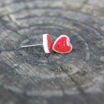 Serduszka z Makowej Polany-Ceramiczne kolczyki - Serduszka z Makowej Polany-Ceramiczne kolczyki sztyfty