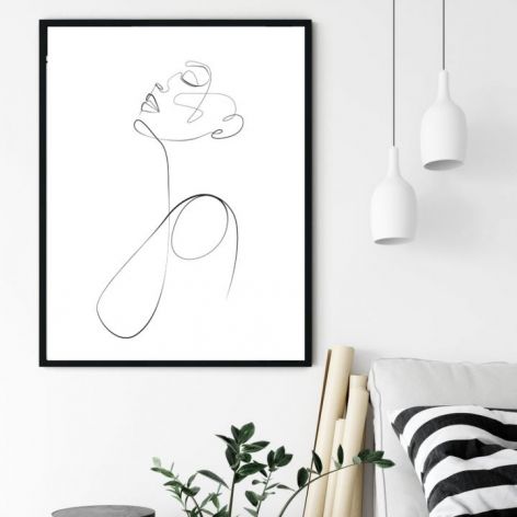 PLAKAT MINIMALISTYCZNY JEDNA LINIA KOBIETA01
