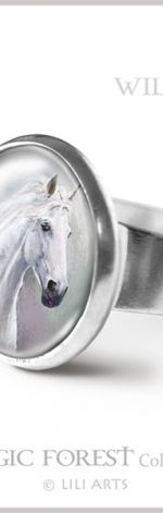 Pierścionek - Biały koń
