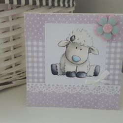 Kartka na Narodziny Roczek urodziny owieczka