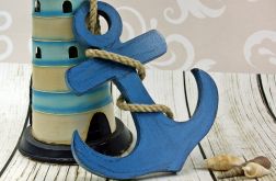 kotwica drewniana schabby chic -blue