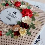 40 Rocznica Ślubu Girlanda Kwiatów - Kartka ręcznie robiona