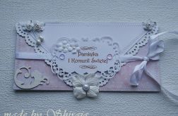 I Komunia św. -kartka 'perłowo pastelowo'