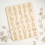 Układanka alfabet - polskie znaki - drewniane litery