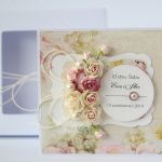Kartka ślubna z personalizacją + pudełko 3 - romantyczna kartka na ślub
