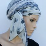 lekki turban DOTTED - wiązanie z boku głowy