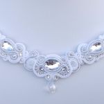 Naszyjnik-kolia Biało-Srebrzysty - 