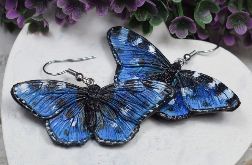 Motyle - kolczyki wiszące niebieskie