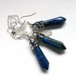 Lapis lazuli z pirytem, elegancki zestaw biżuterii - 