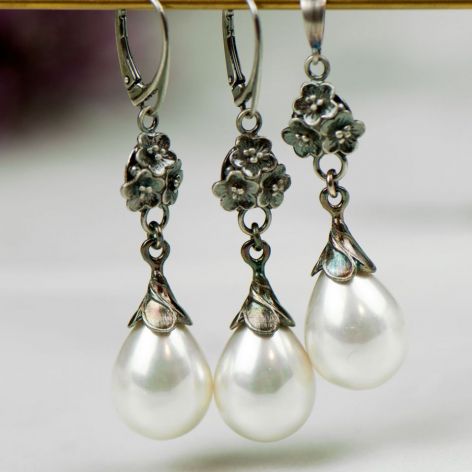 Srebrny komplet z perłami Seashell Liliana