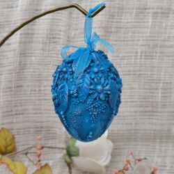 Turkusowa Pisanka Artystyczna - Błękitna Łąka