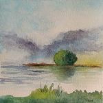 Drzewko-akwarela formatu 15/15 cm  - 