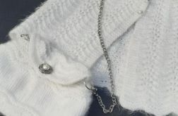 Biały sweterek w komplecie z torebką