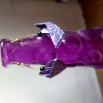 Kolczyki origami łódki fioletowe - Od przodu