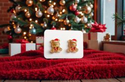 Kolczyki świąteczne misie