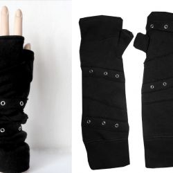 Rękawiczki czarne rockowe mitenki
