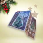 kartka świąteczna skośna brąz z kopertą z kalki - b
