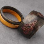 Drewniane bransoletki Jesienny Bakłażan - 