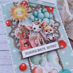 Kolorowa kartka urodzinowa dla chłopca, personalizacja