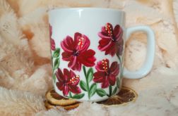 Hibiskusy ręcznie malowany kubek 270 ml.