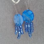 Kolczyki z niebieskiej masy  perłowej - kolczyki masa perłowa niebieska