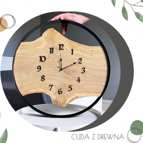 Zegar w obręczy 40 cm z deską drewnianą