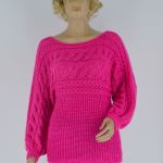 Sweterek w kolorze fuksji. - ażurowy sweterek